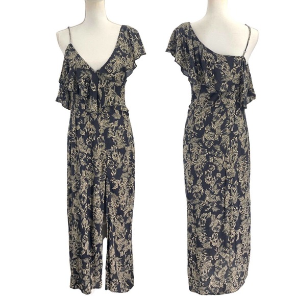 Amuse Society Womens Size Small Midnight Flower One Shoulder Maxi Dress - Picture 6 of 10